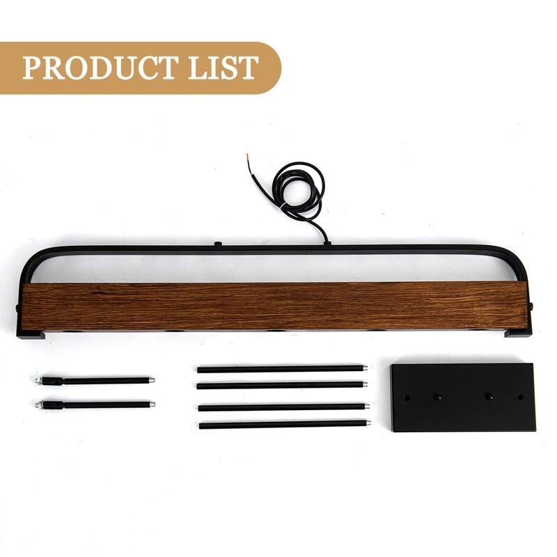 35.82-inch 5-light modern minimalist double-rod metal pendant lamp with adjustable height