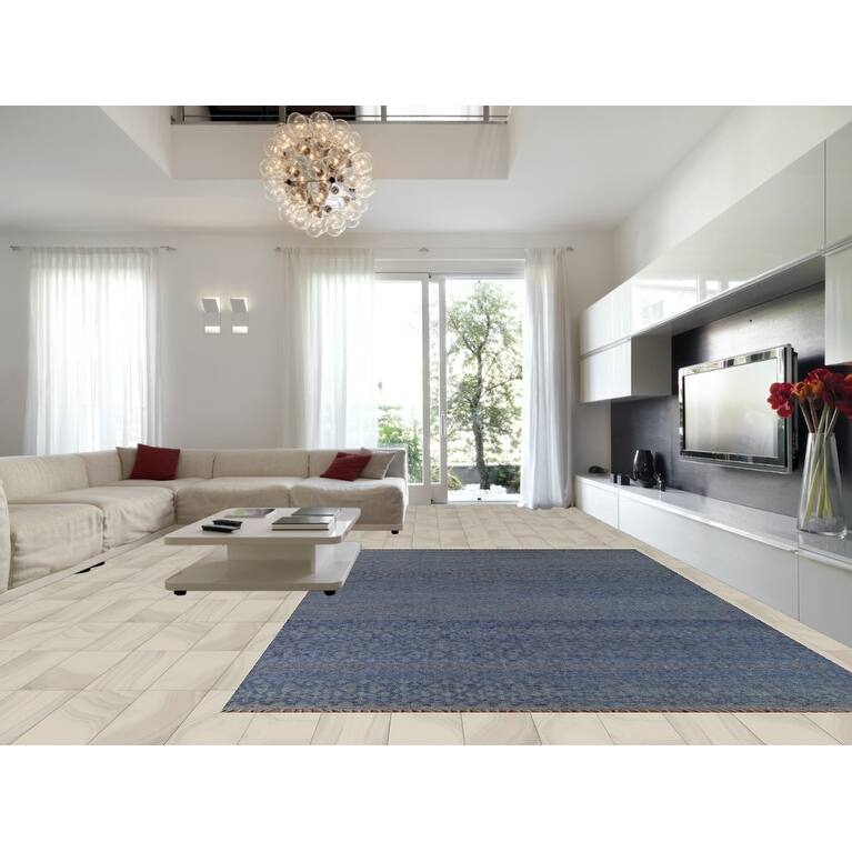 All-Over Trellis Moroccan Oriental Large Rug Hand-Knotted Wool Carpet - 9'8"x 14'7"