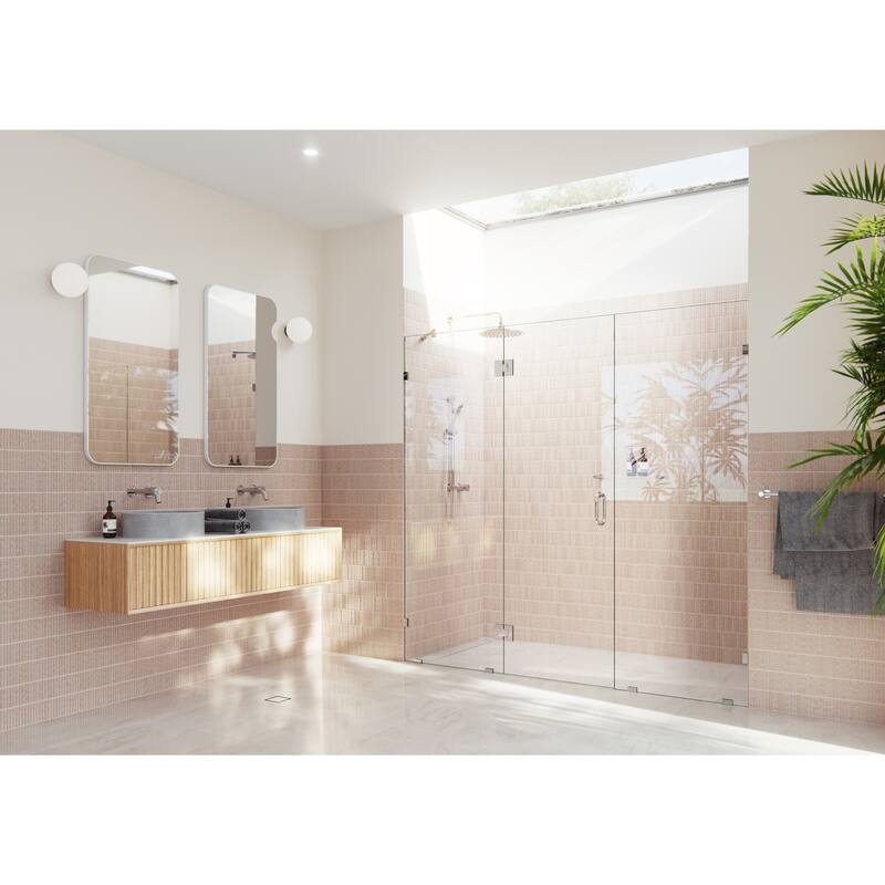 Glass Warehouse 78" x 96" Frameless 3 Panel Inline Shower Door