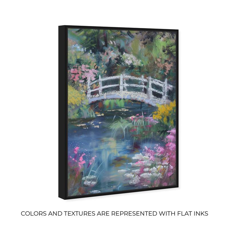 Art Remedy Hidden Garden Framed Impressionism 1 Piece Canvas Wall Art /Monet And Van Gogh Inspired Art