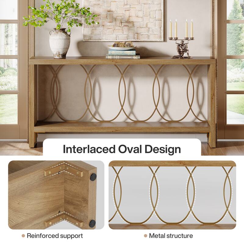 70.9" Extra Long 2-Tier Console Sofa Table with Storage for Entryway