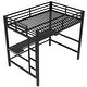 preview thumbnail 48 of 64, Gaming Loft Bed with RGB LED Light & USB Charge Station, Metal Loft Bed Frame w/Built-in Desk & Full-Length Guardrails