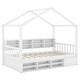 preview thumbnail 6 of 7, Twin Size Wooden House Bed with Shelves and a Mini-cabinet, White