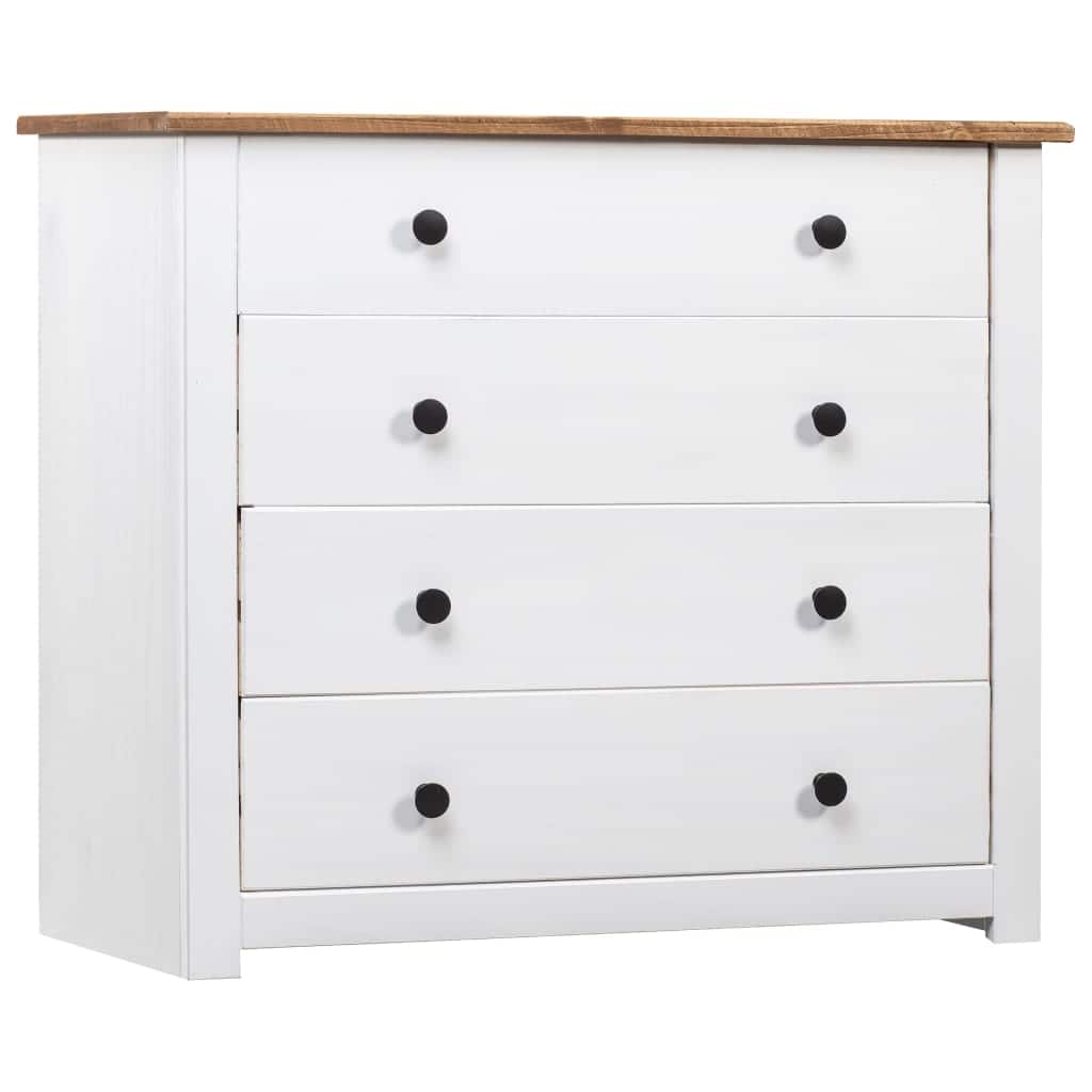 vidaXL Side Cabinet White 31.5"x15.7"x28.7" Pine Panama Range