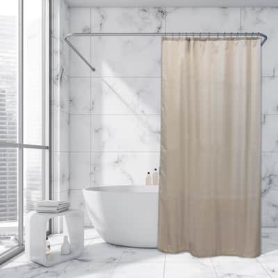 Extra Long Shower Curtain Polyester 12 Rings 79"L x 71"W
