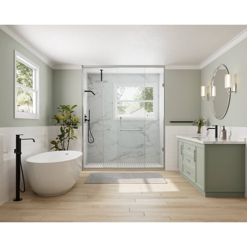 GRANDJOY Dual Shower Heads 10 Inch Ceiling Mounted Rainfall Shower System with Rough-in Valve