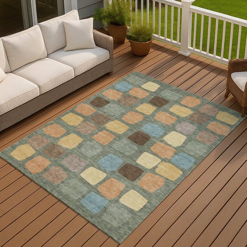 Machine Washable Indoor/ Outdoor Casual Hoppy Chantille Rug