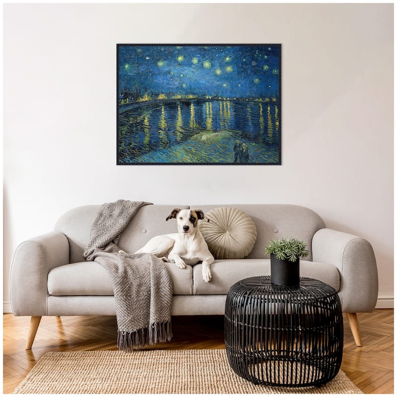 Kate and Laurel Starry Night Over the Rhone 1888 Vincent van Gogh by Nostalgia Prints Framed Canvas Wall Art Print