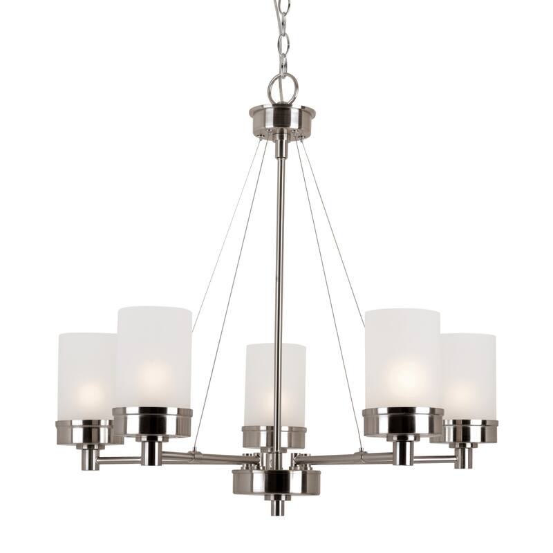 Trans Globe Lighting 5 Light 1 Tier Suspension Chandelier - Brushed Nickel