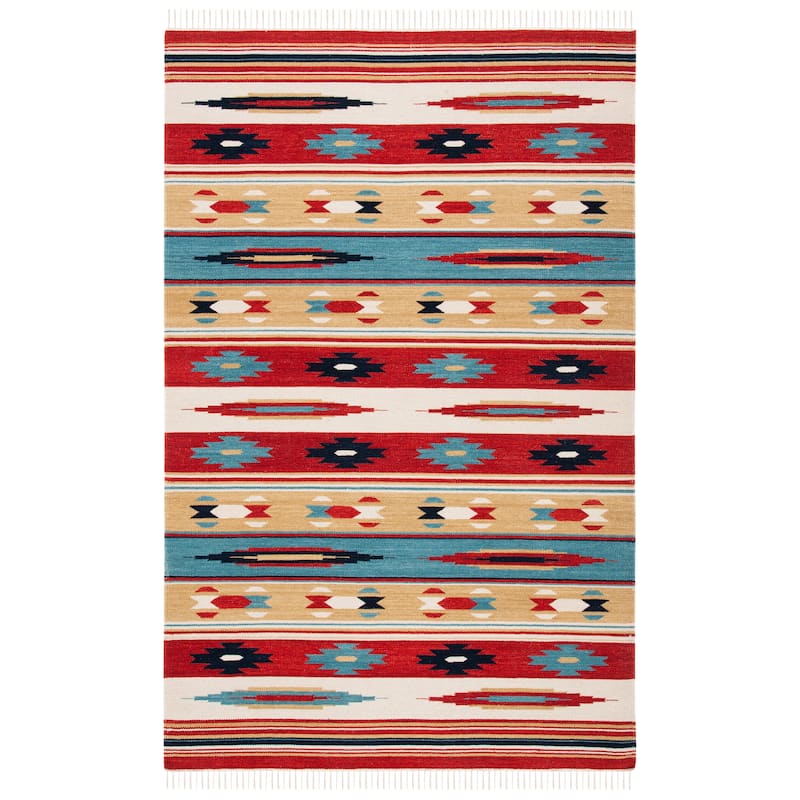 SAFAVIEH Kilim Chikae Southwestern Wool Fringe Rug