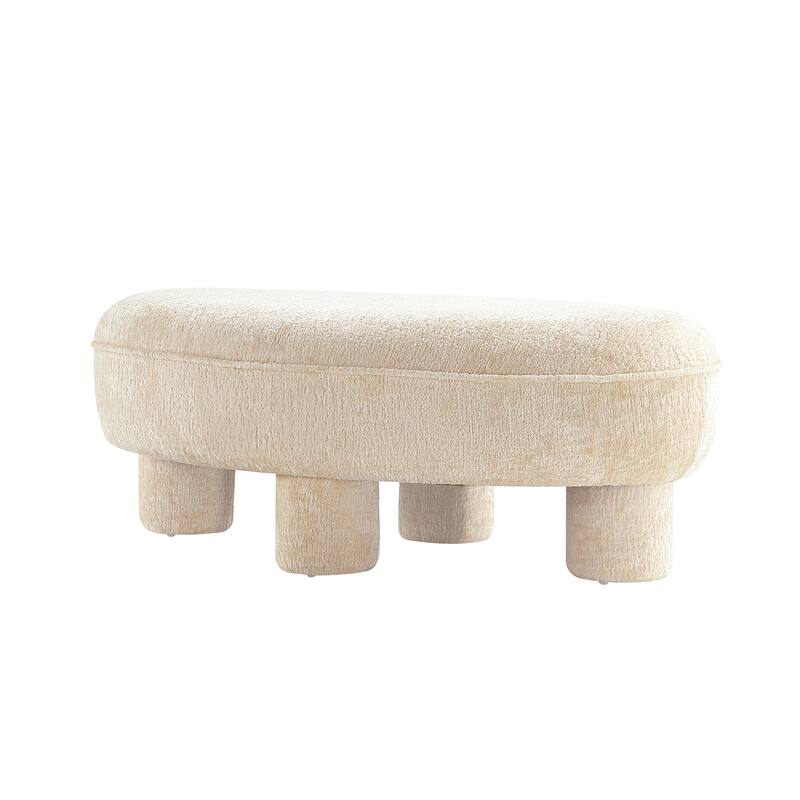 Manhattan Comfort Tribeca Chenille Accent Ottoman