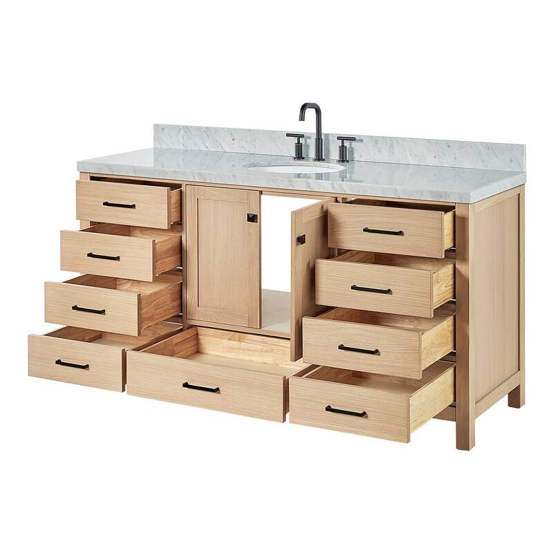 Ariel A067SCWOVO Cambridge 67" Free Standing Single Basin Vanity Set