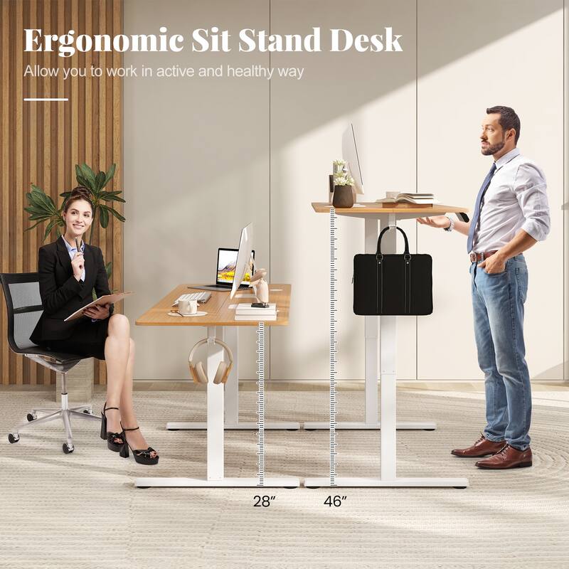 Electric Standing Desk with Memory Heights and Cable Management
