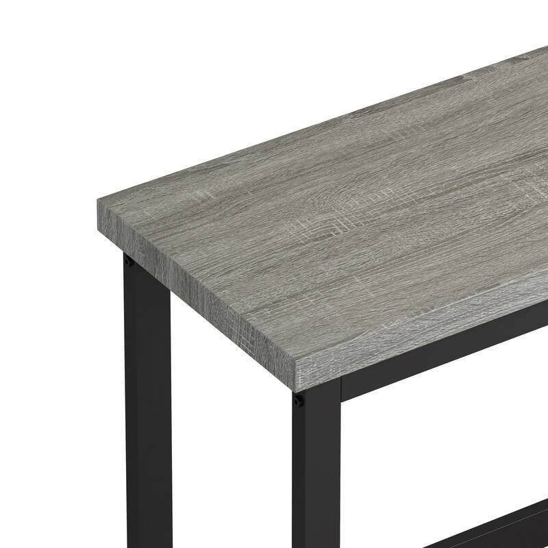 Counter Height Extra Long Dining Table Set with 3 Stools Pub Kitchen Set Side Table with Footrest