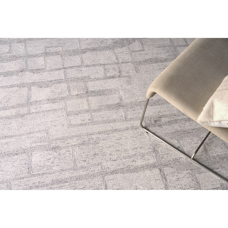 Exquisite Rugs Naturals Handmade Hand-tufted New Zealand Wool on Canvas Ivory/Gray Area Rug