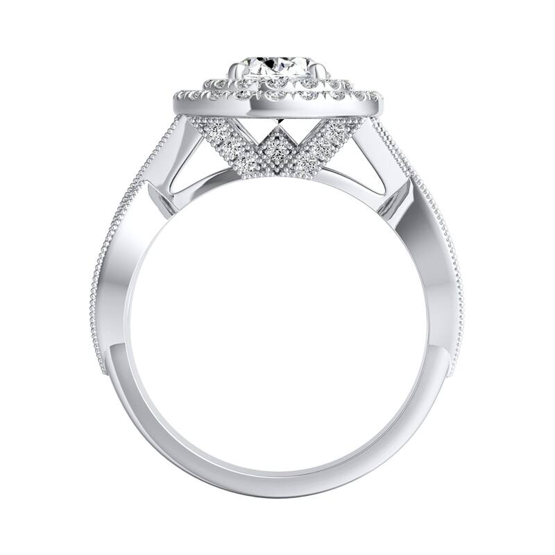 Auriya Platinum 1 5/8ctw Vintage Oval-cut Halo Diamond Engagement Ring - White (H-I, SI1-SI2) - White H-I