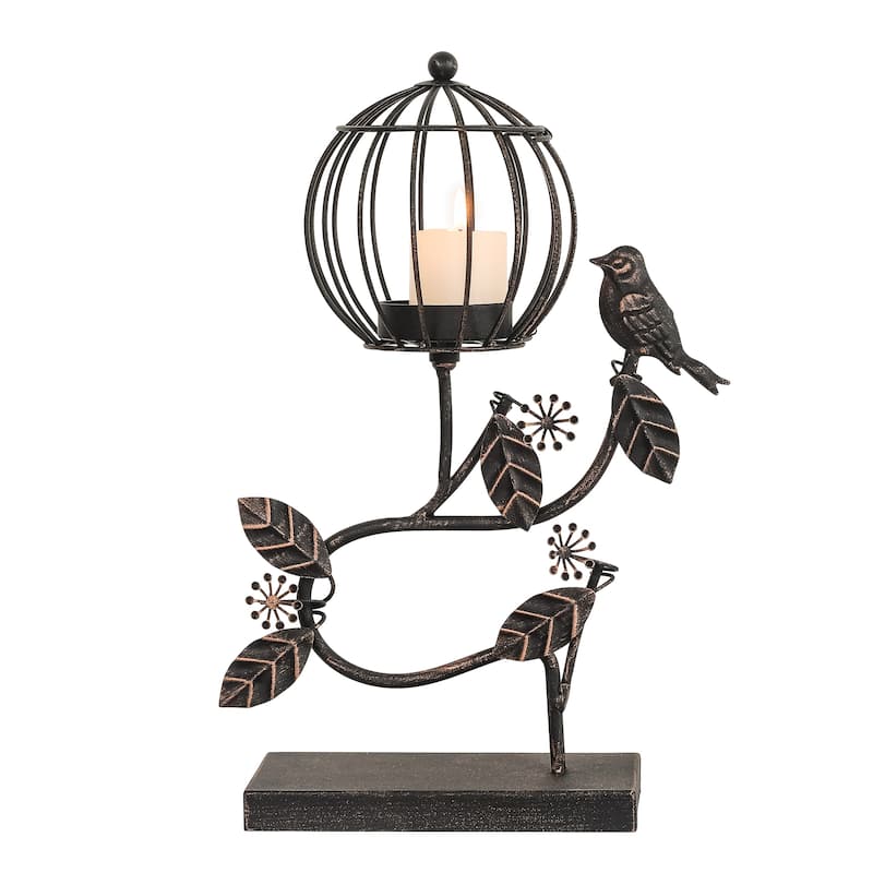 Adeco Birdcage Style Hanging Candle Holder Stand Vintage Lantern