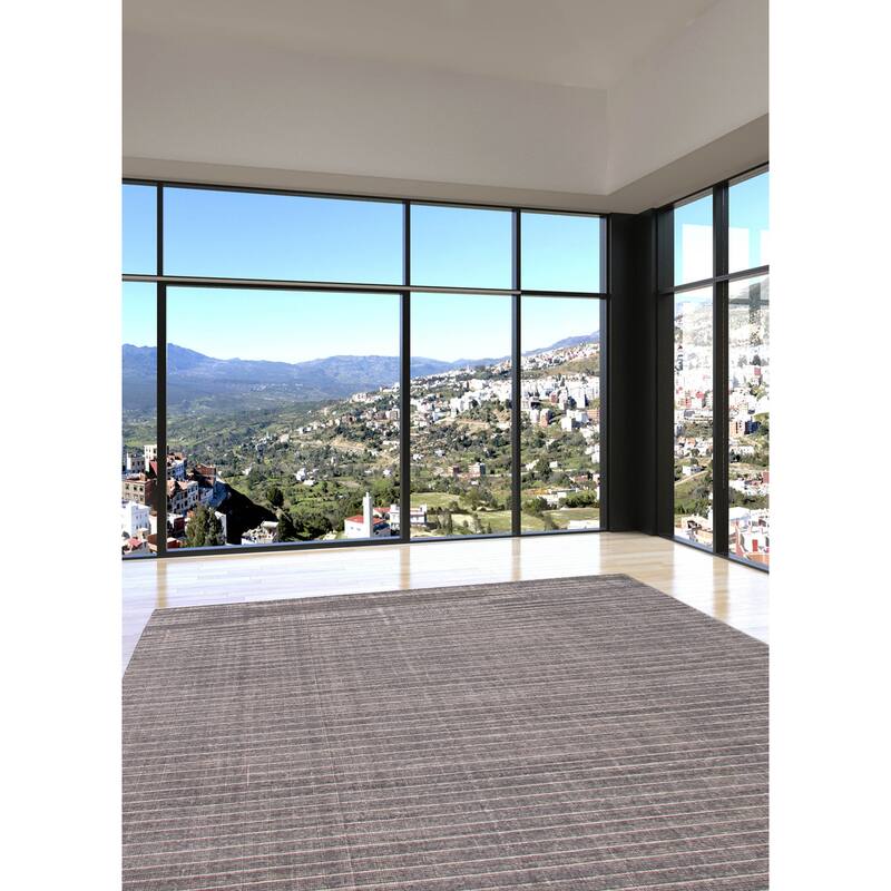 ECARPETGALLERY Braided Weave Kashkuli Gabbeh Grey Wool Rug - 8'2 x 9'6