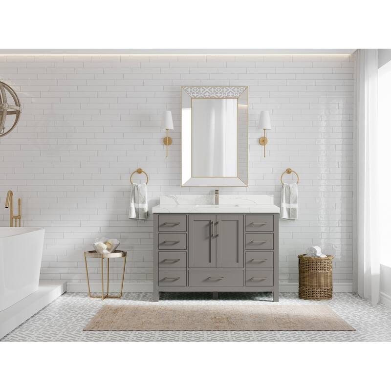 Willow Collection 48 in. W x 22 in. D Malibu Single Sink Bathroom Vanity with Countertop