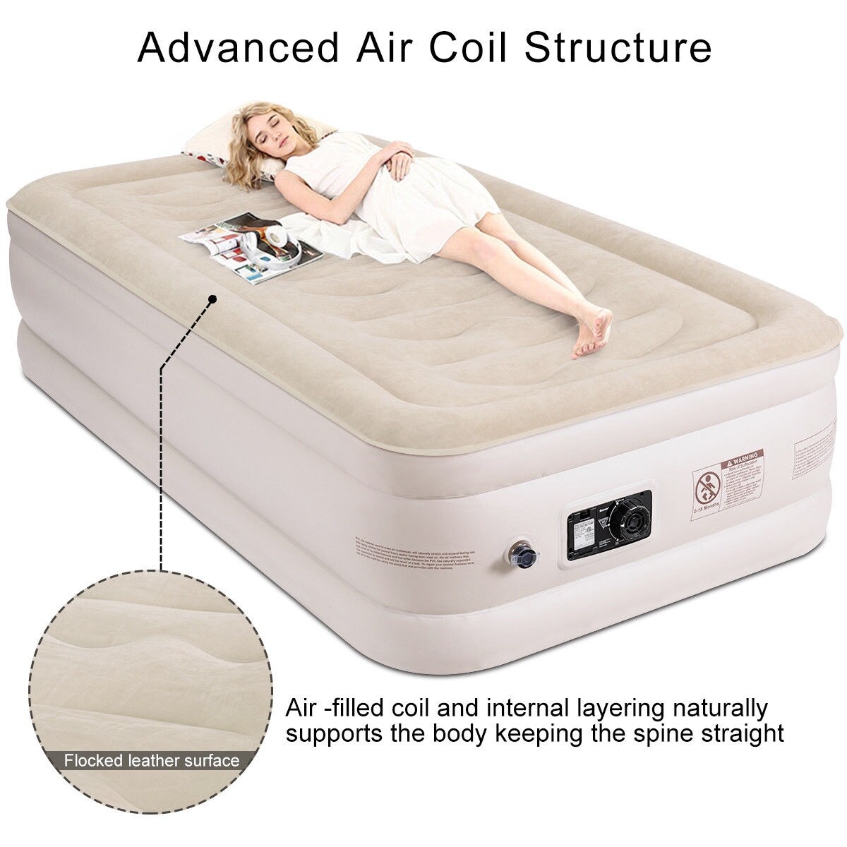 Shop Gymax Air Mattress Inflatable Upgraded Luxury Airbed Raised Built In Queen Overstock 22906017
