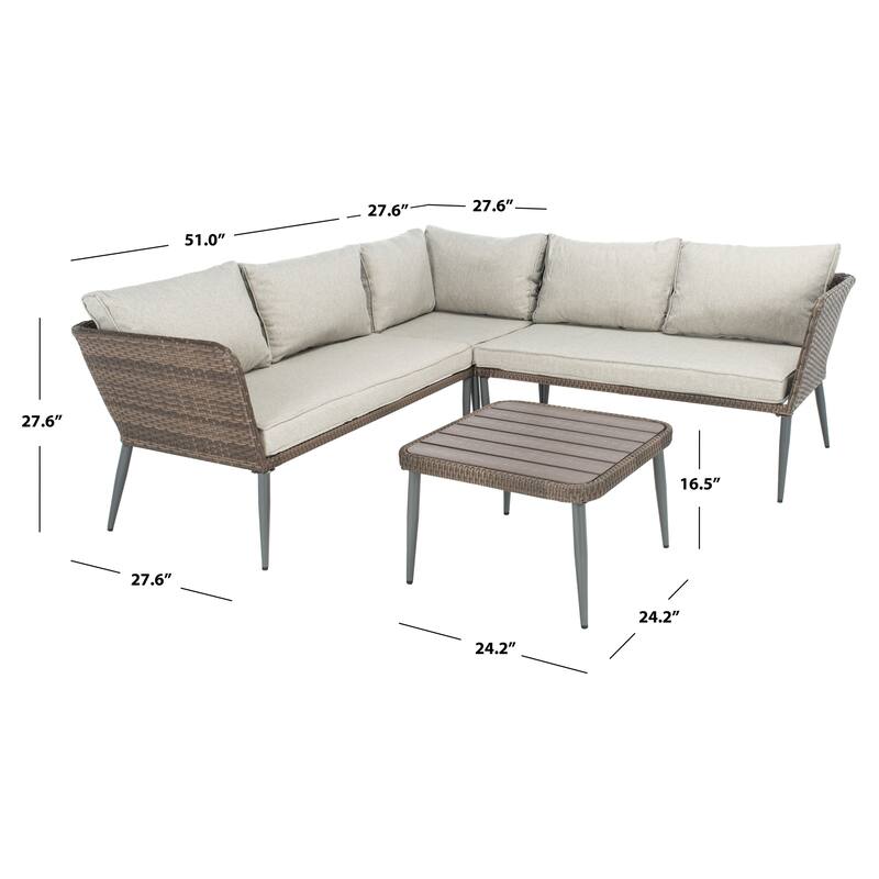 SAFAVIEH Outdoor Living Serson 4-piece Set - 51"W x 28"D x 28"H