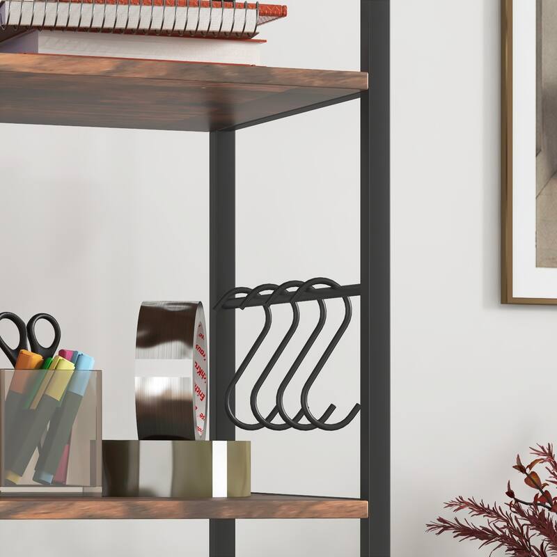 Vinsetto 2 Drawer File Cabinet with Key, Bookshelf, Mobile Filing Cabinet with Adjustable Hanging Bar for Letter, A4