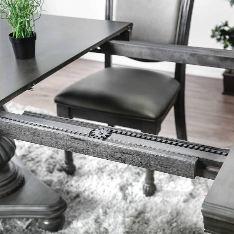 Furniture of America Tima Grey 103-inch Wood Expandable Dining Table