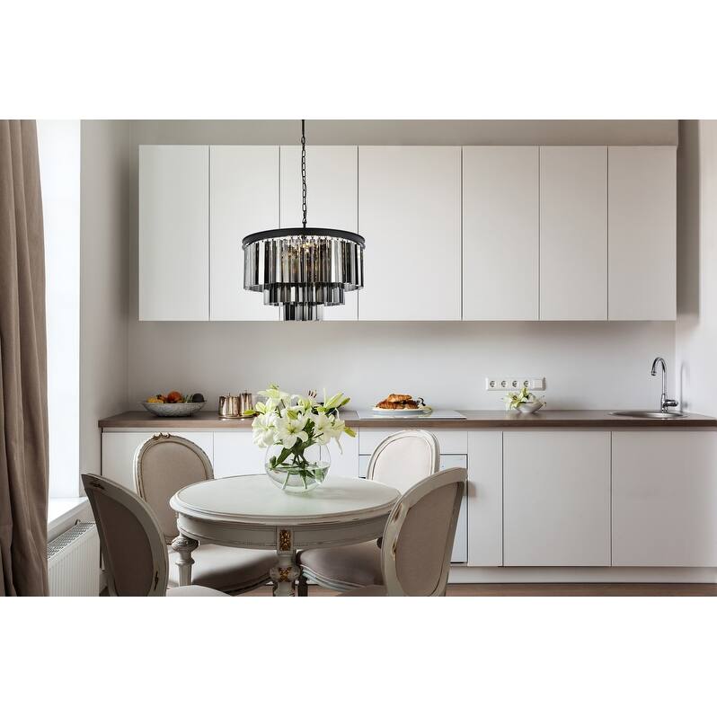 Royce Edge 9-Light Matte Black Chandelier