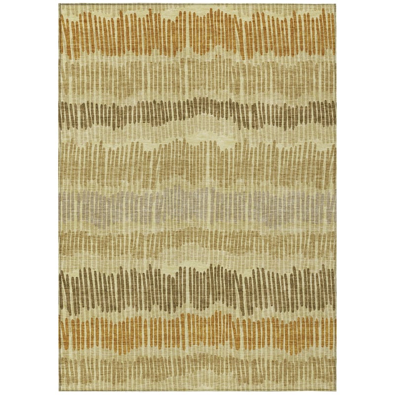 Machine Washable Indoor/ Outdoor Chantille Abstract Stripe Rug