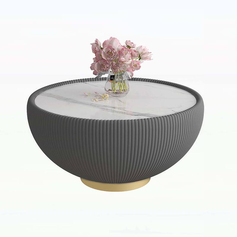 Modern Round Table with Metal Base,Durable for Home Decor