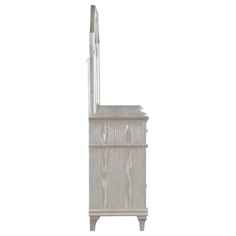 Evangeline Modern Classic Wood 9-drawer Bedroom Dresser Silver Oak