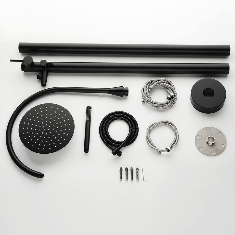 81"H Stainless Steel Freestanding Outdoor Shower with Handheld Shower