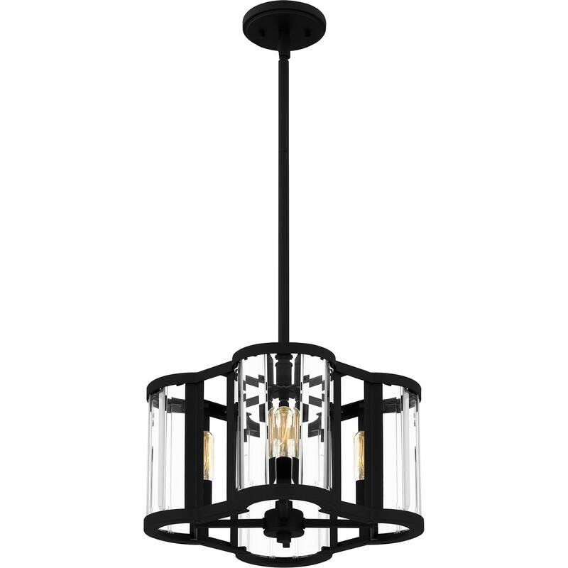 Matte Black Four Light Pendant from the Quoizel Pendant Collection