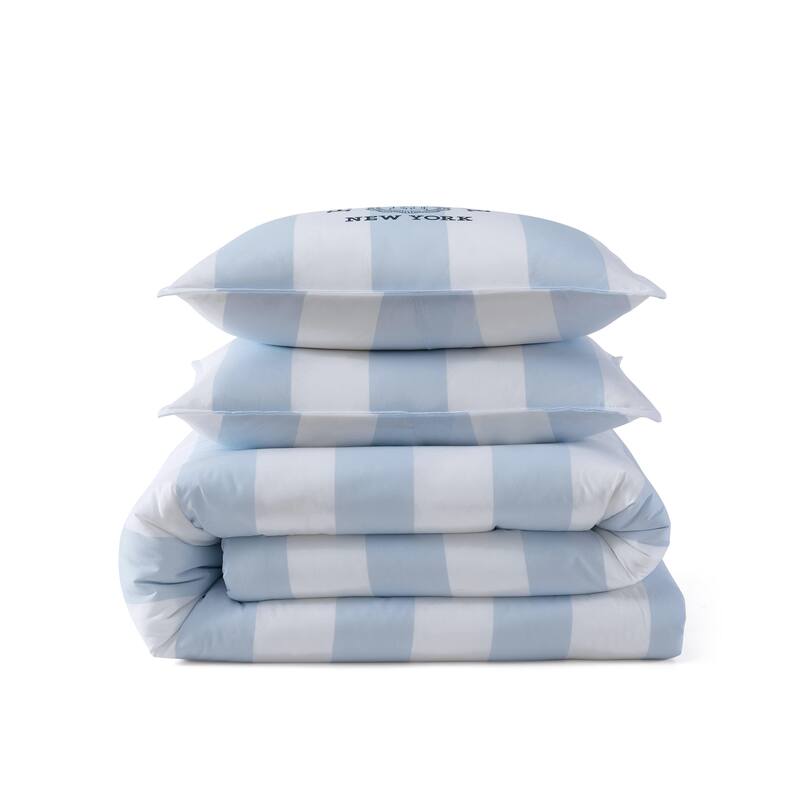 Tommy Hilfiger Berkley Stripe Reversible Tailored Lightweight Comforter Set (Blue)