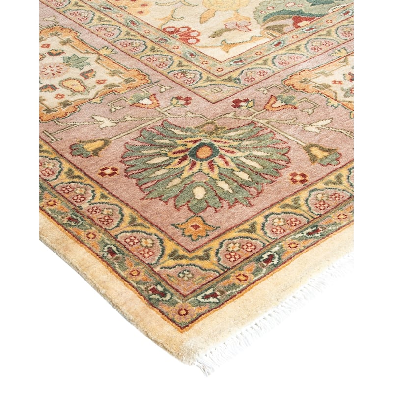 Overton Hand Knotted Wool Vintage Inspired Traditional Mogul Ivory Area Rug - 9 x 12
