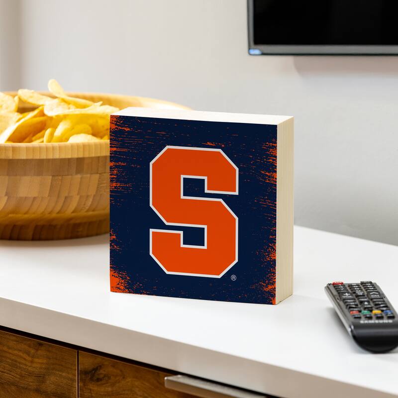Syracuse University Wooden Tabletop Mantel Shelf Sign - 6" x 6"