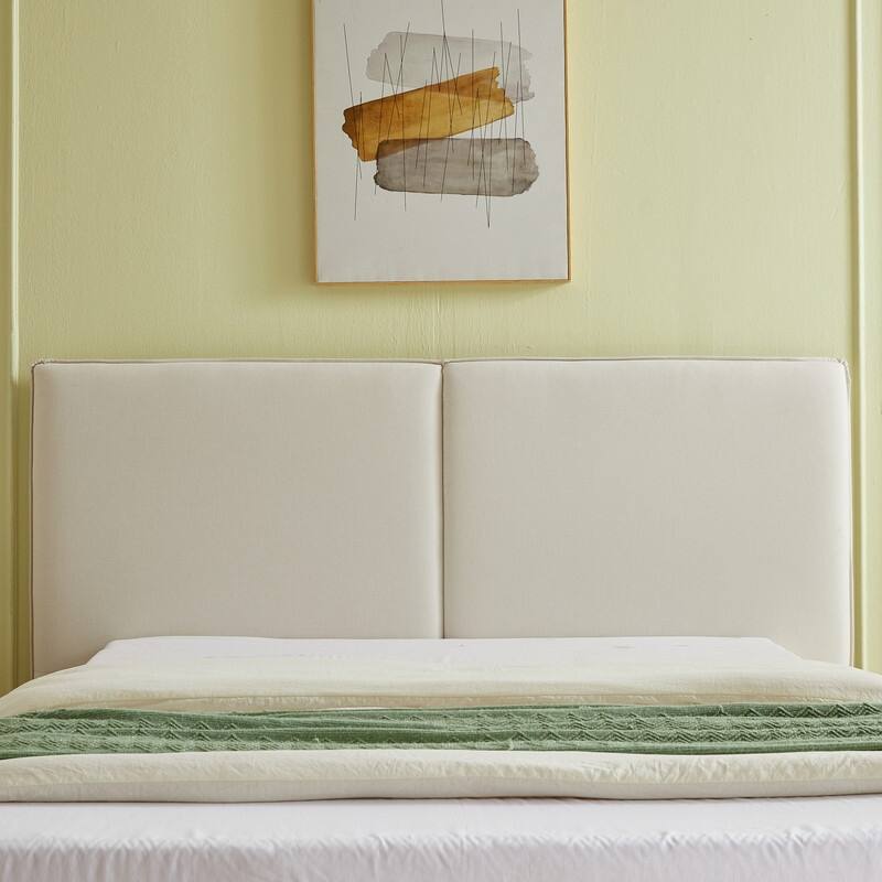 Plywood Frame Linen Upholstered Platform Bed