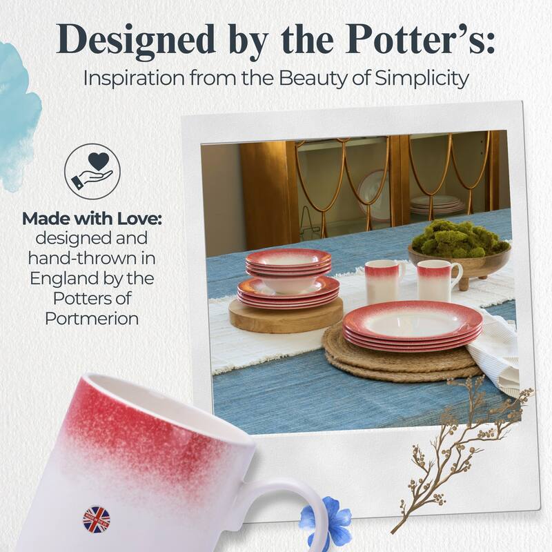 Portmeirion Set of 4 Potters Mist Breakfast Mugs