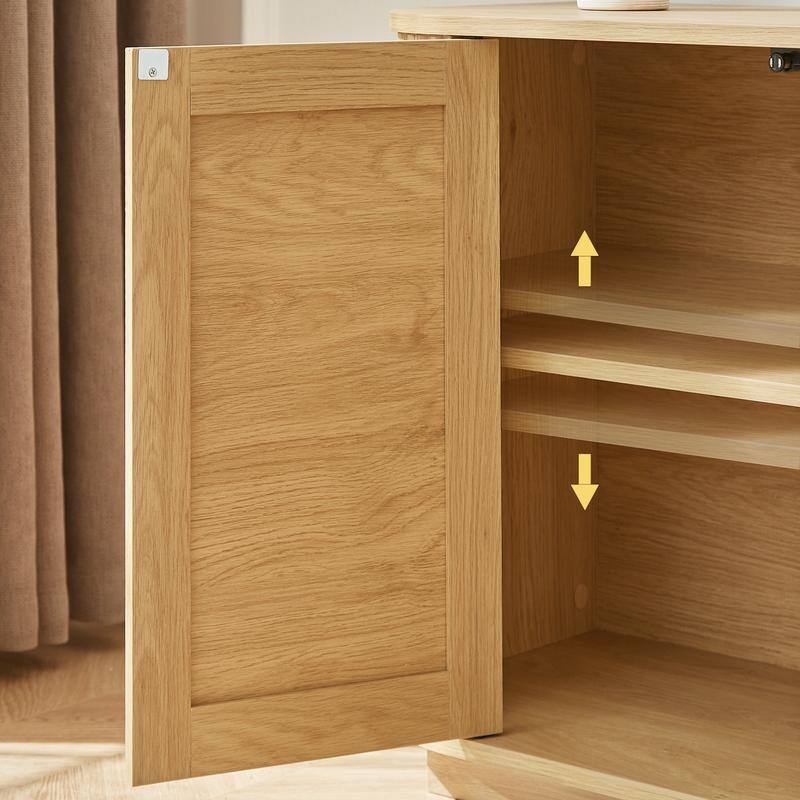 64" Wave Shaped Buffet Cabinet with Curved Edges and Adjustable Shelves for TV Stand Elegant Storage Solutions