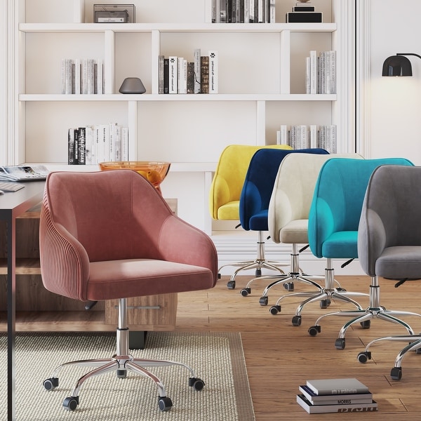 Corvus Braff Velvet Upholstered Adjustable Ergonomic Office Chair
