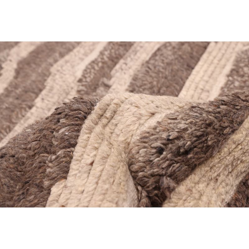 ECARPETGALLERY Hand-knotted Tangier Beige, Taupe Wool Rug - 4'11 x 7'9