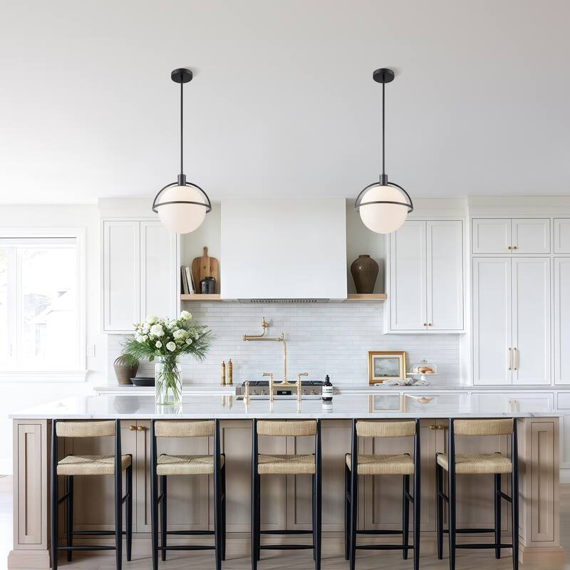 Starsky 1-Light Modern Globe Single Glass Pendant Light