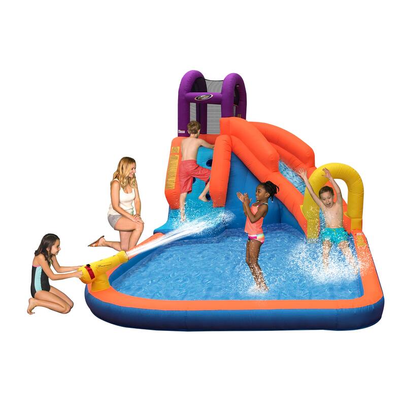 Magic Time International Mega Tornado Water Park & COMFY FLOATS Float, Blue 2 Pk - 87.1