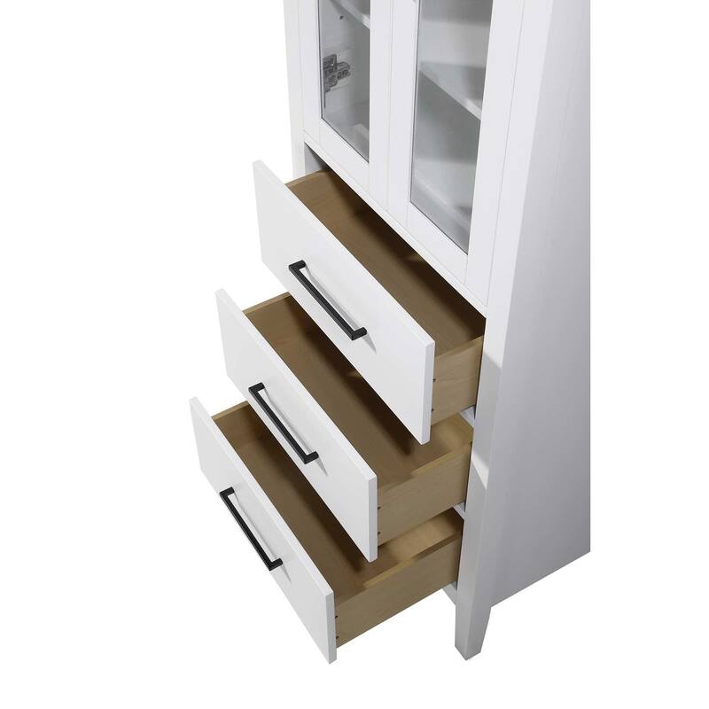 Laura 16-28 Inch Bath Storage Glass Cabinet