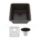 preview thumbnail 4 of 35, Lexicon Drop-In Quartz 16 Inch Single Bowl Kitchen Sink Kit