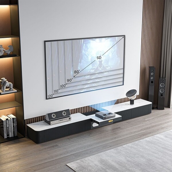 Modern TV Stand for Projector, Sintered Stone TV Cabinet