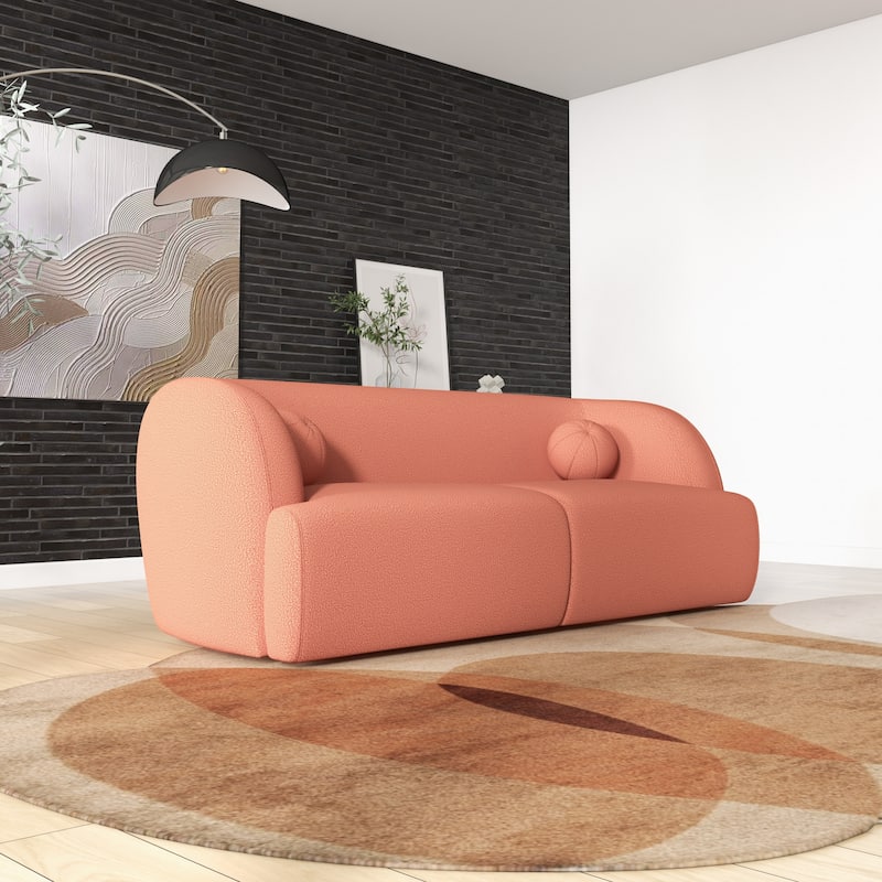 Quern Japandy Style Luxury Comfy Modern Boucle Fabric Curved Sofa