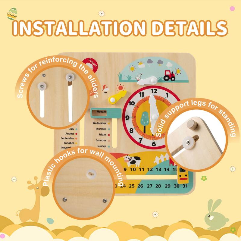 Costway Kids Montessori Educational Learning Toy with Clock, Seasons, - See Details