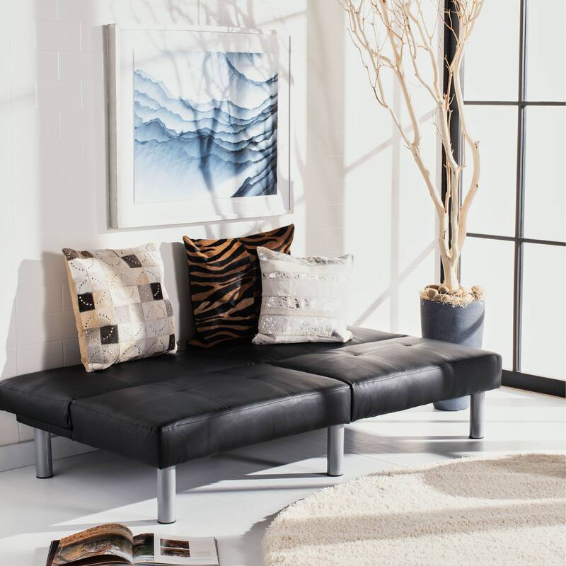 SAFAVIEH Destiny Foldable Futon Bed - Black/Silver