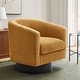 preview thumbnail 118 of 186, Modern Upholstered Barrel Chair Swivel Accent Chair for Living Room Corduroy - Orange/Corduroy